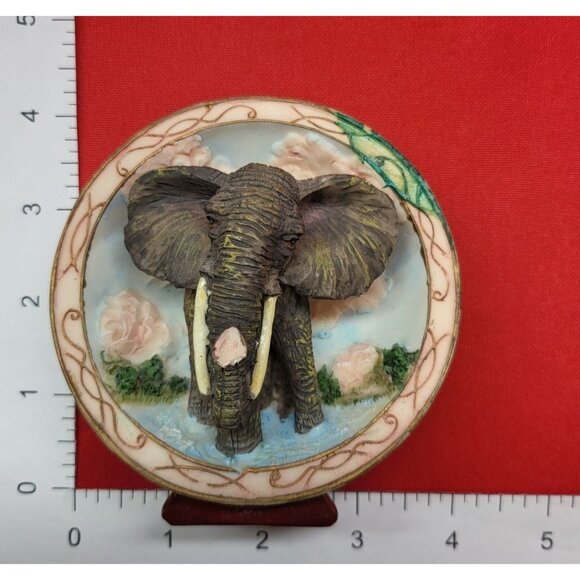 3D Elephant Embedded Polystone Dome and Base Shelf Decor - Picture 7 of 12